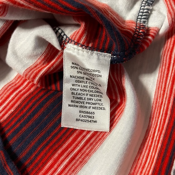 NEW BP Red White Blue Striped Flutter Sleeve Top - Picture 8 of 9